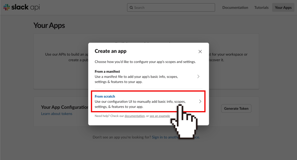 【From scratch】をクリック